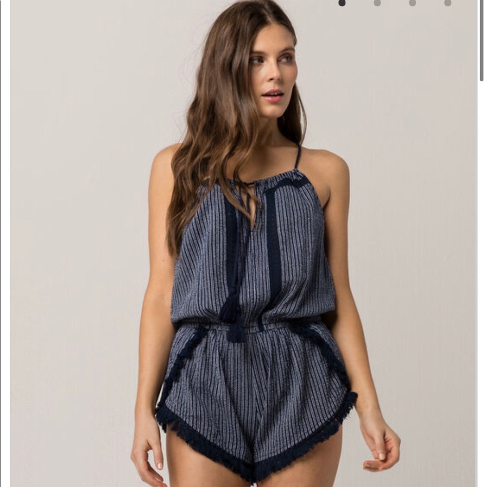 Women Rip Curl Sea Dive lace tassel navy Romper M